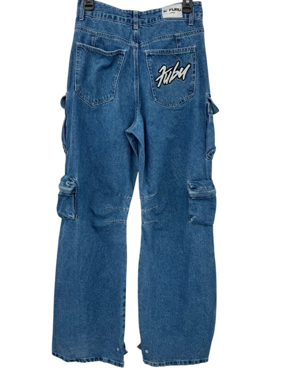 FUBU Forever 21 Cargo Multi Pocket Vintage Y2K Skater Oversized Jeans M - Picture 5 of 8